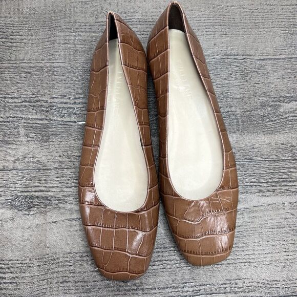 Everlane Shoes - Everlane The 90's Flat Shoe 100% Brown Leather Croc Embossed Women’s Sz 7